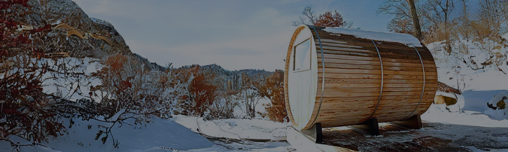 Premium wooden home sauna in a relaxing outdoor setting.