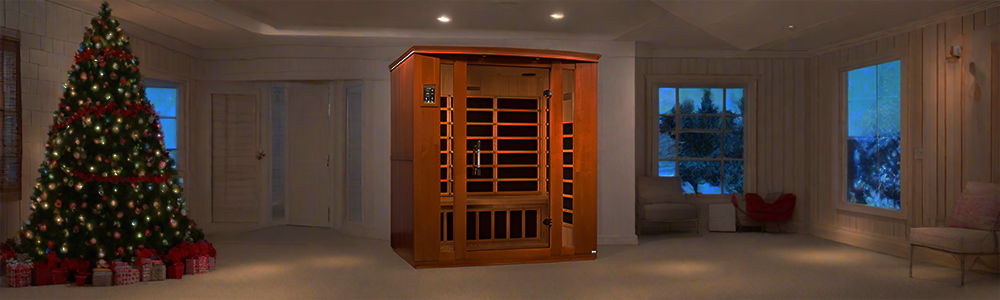 New Year wellness setup featuring home saunas and cold plunges for relaxation, recovery, and year-round wellness.