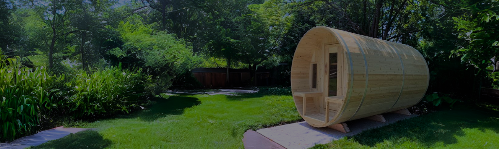Premium indoor and outdoor traditional wooden saunas equipped with electric heaters.