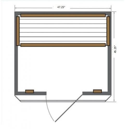 Sunray Saunas Sunray Sierra 2-Person Indoor Infrared Cedar Sauna