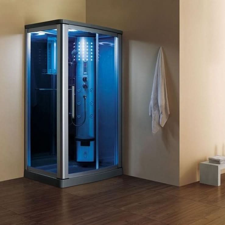 Mesa Showers Mesa WS-802L 1 Person Walk-In Steam Shower - 45"W x 32"D x 85"H (Blue Glass)