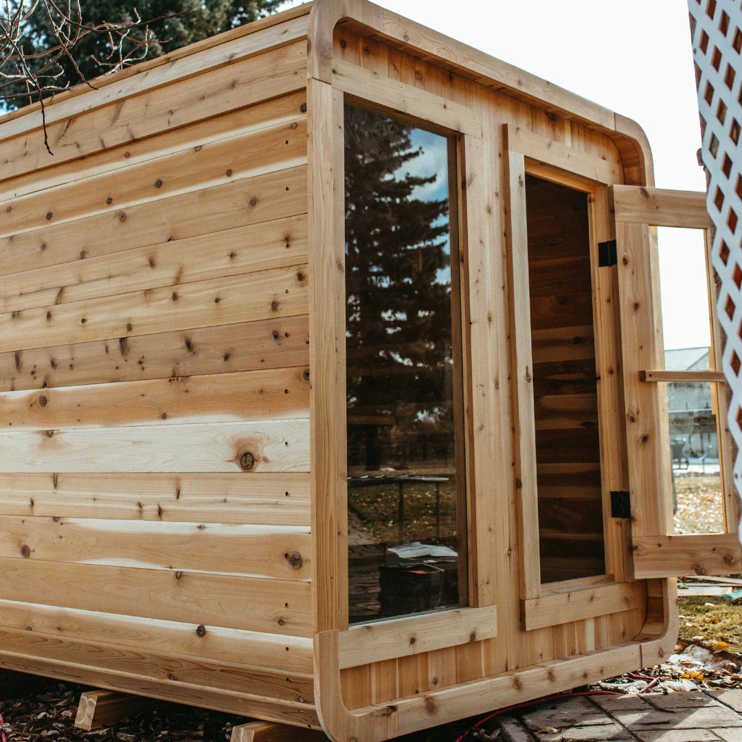 Sweat Kingdom Saunas Sweat Kingdom The Sweat Cabin 4 Person Traditional Outdoor-Indoor Sauna