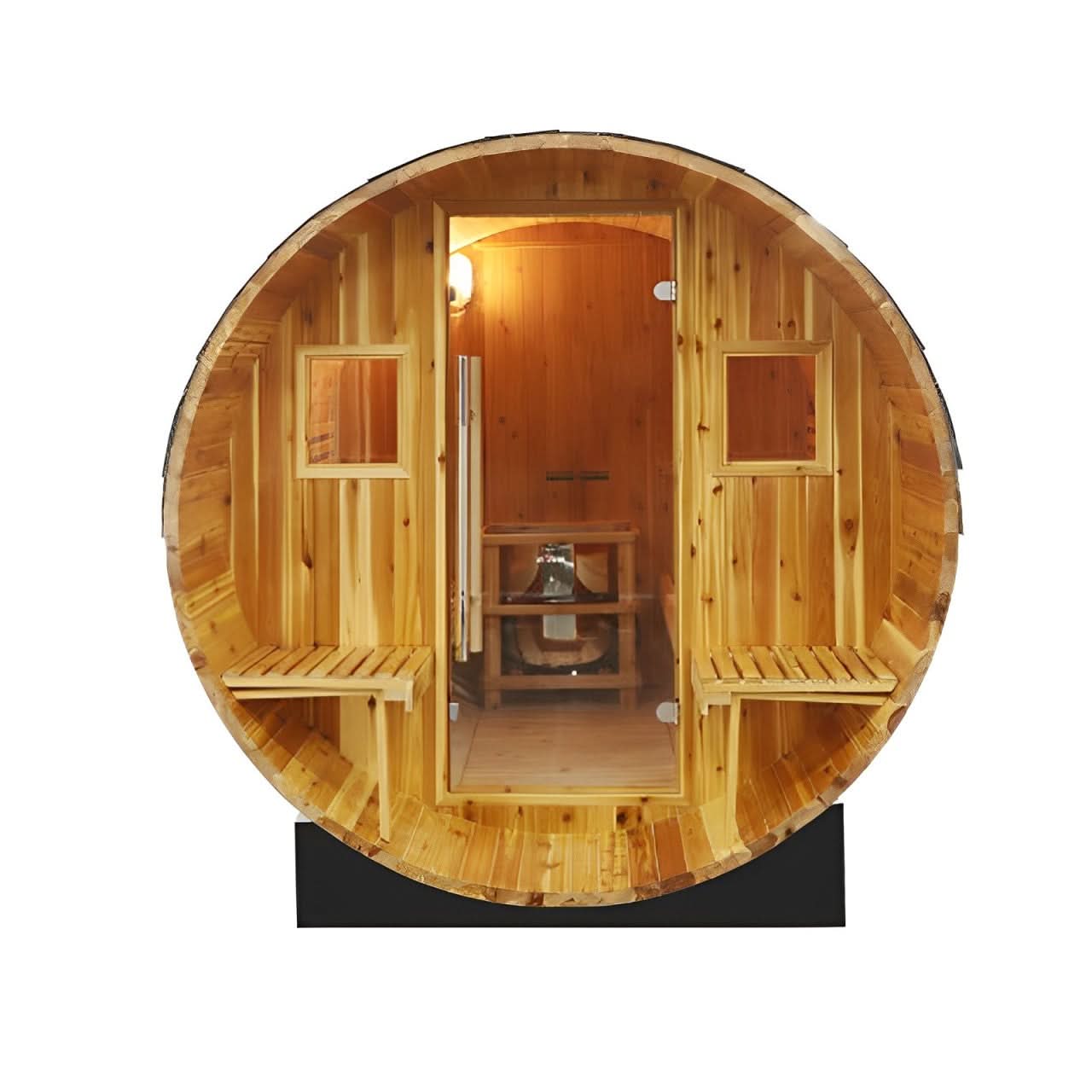 Sunray Traditional Saunas Sunray Oasis 2-4 Person Traditional Canopy Barrel Sauna