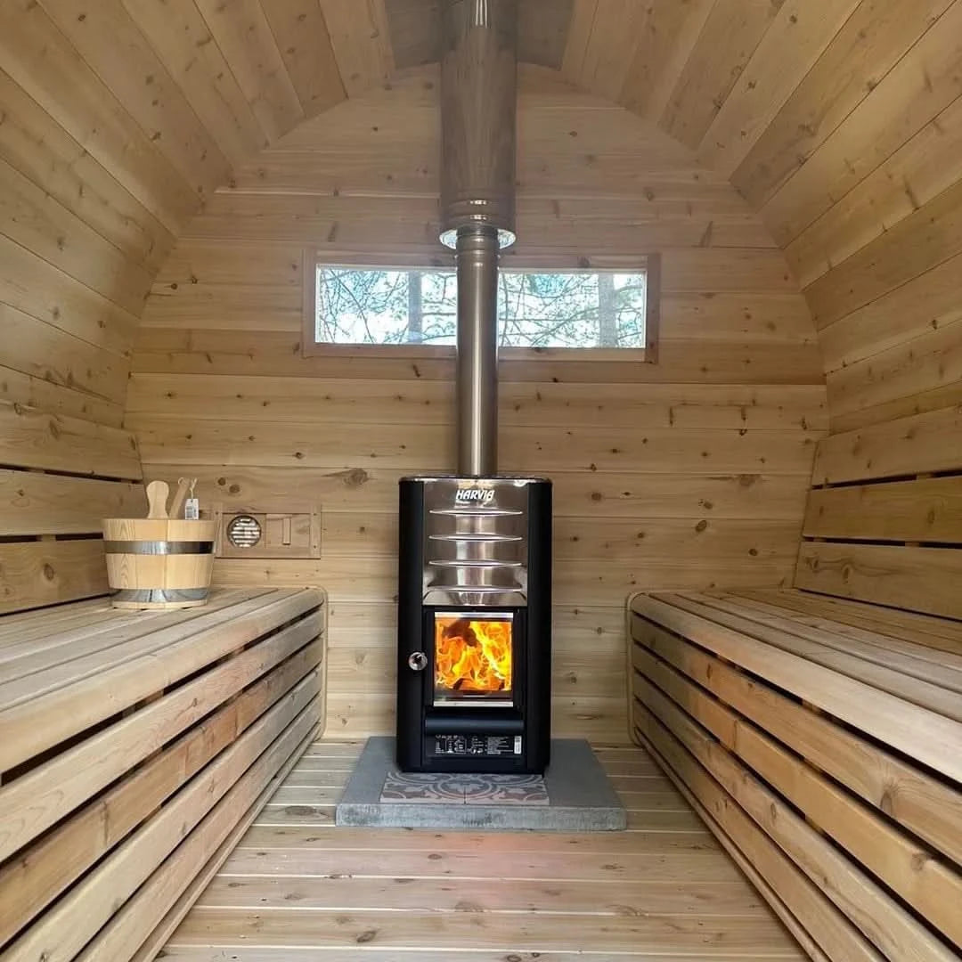 True North Saunas Saunas True North Canadian Made 6-8 Person 9' Long Outdoor Traditional Barrel Sauna