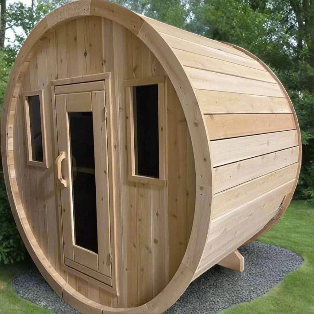 True North Saunas Saunas True North Canadian Made 4-6 Person 8' Long Outdoor Traditional Barrel Sauna