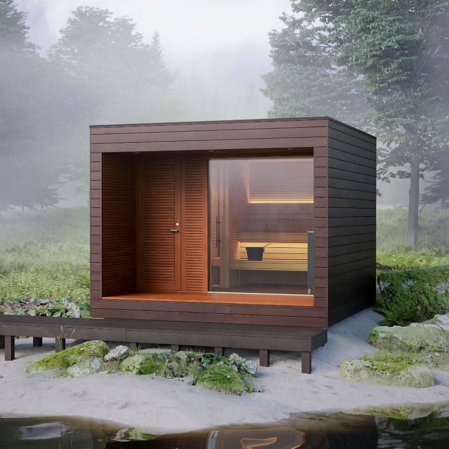 Auroom Saunas Auroom Natura Modern Outdoor Sauna with Changing Room