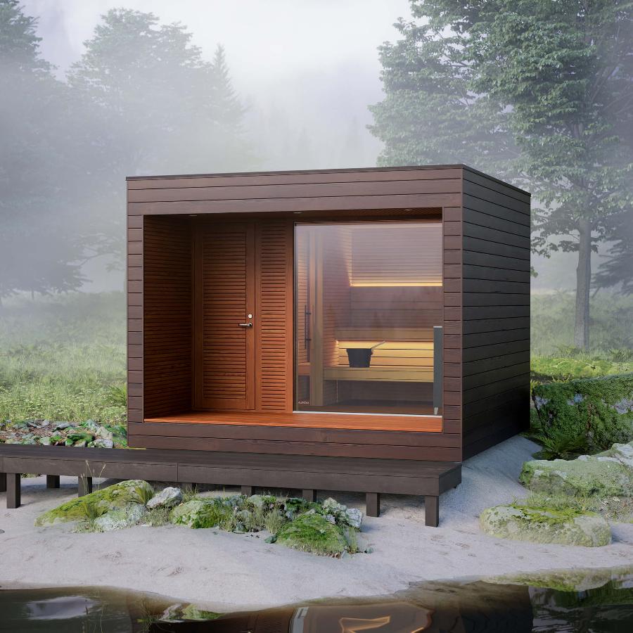 Auroom Saunas Auroom Natura Modern Outdoor Sauna with Changing Room