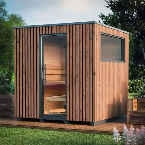 Auroom Saunas Auroom Garda 6 Person Modular Outdoor Cabin Sauna - Thermo-Pine