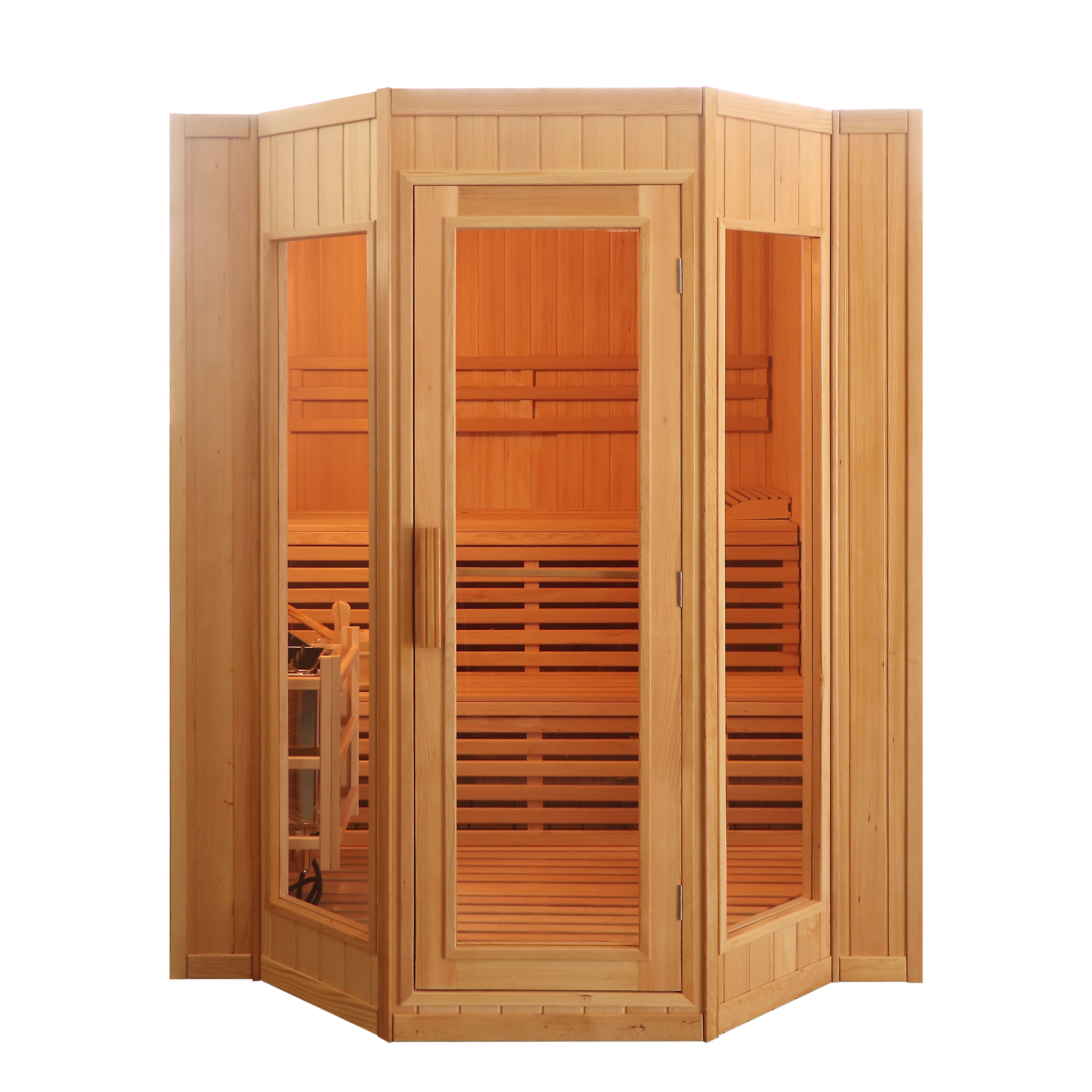 Sunray Saunas Sunray Tiburon 4-Person Indoor Traditional Sauna Double Bench