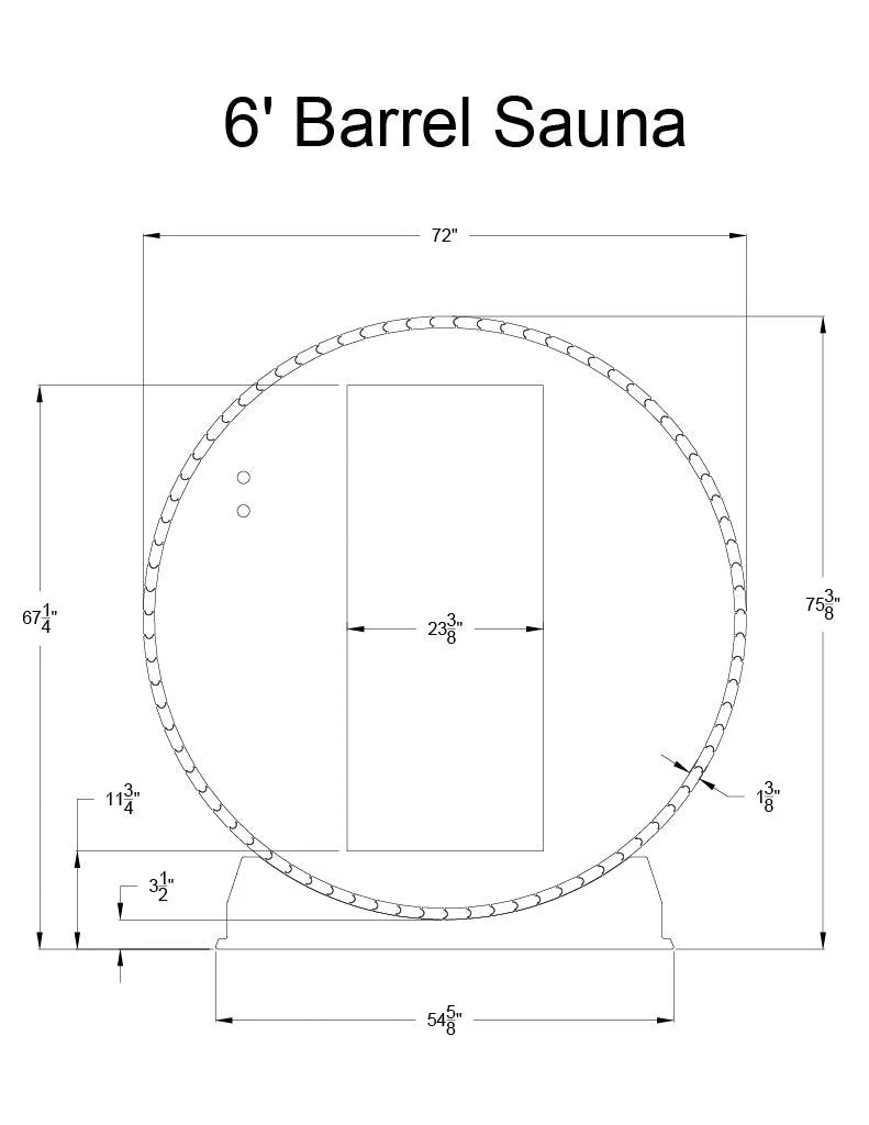 Almost Heaven Saunas Almost Heaven Salem 2 Person Standard Barrel Sauna