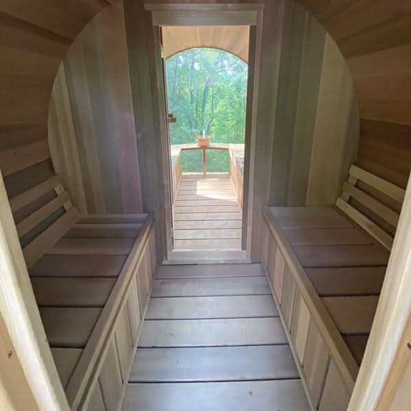 Dundalk LeisureCraft Saunas Dundalk LeisureCraft Panoramic Sauna Knotty Cedar - Wood Heated