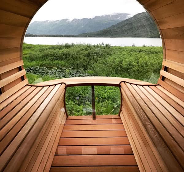 Dundalk LeisureCraft Saunas Dundalk LeisureCraft Panoramic Sauna Knotty Cedar - Wood Heated
