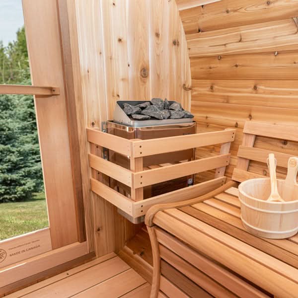 Dundalk LeisureCraft Saunas Dundalk LeisureCraft Panoramic Sauna Knotty Cedar - Floor Standing Sauna Heater