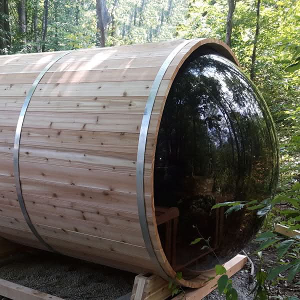 Dundalk LeisureCraft Saunas Dundalk LeisureCraft Panoramic Sauna Knotty Cedar - Floor Standing Sauna Heater