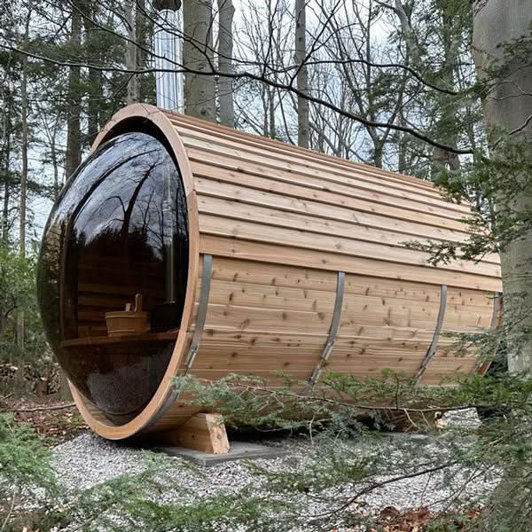 Dundalk LeisureCraft Saunas Dundalk LeisureCraft Panoramic Sauna Knotty Cedar - Floor Standing Sauna Heater