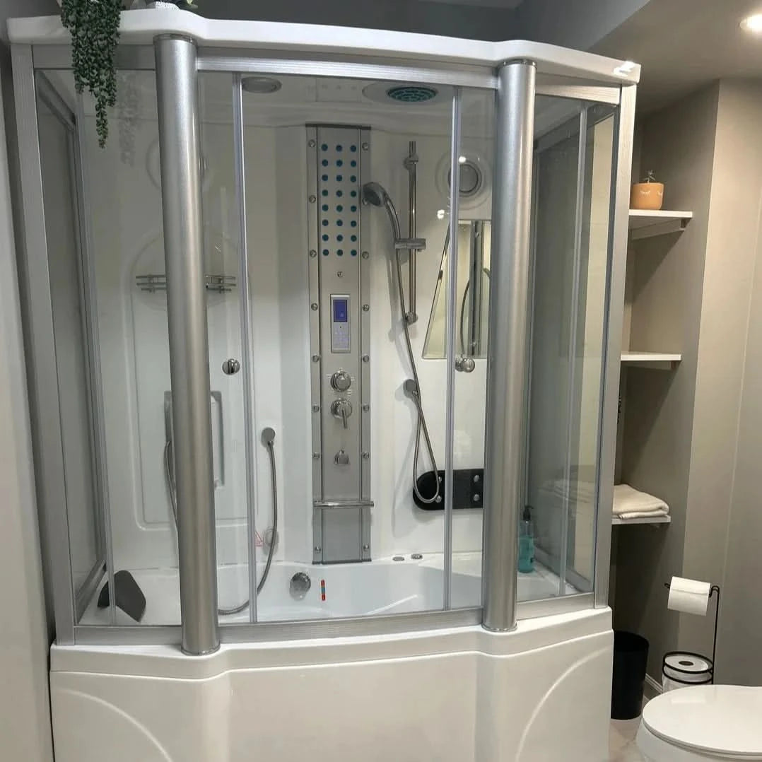 Mesa Showers Mesa WS-807A 2 Person Walk-In Steam Shower with Jetted Tub - 67"L x 35"W x 86"H