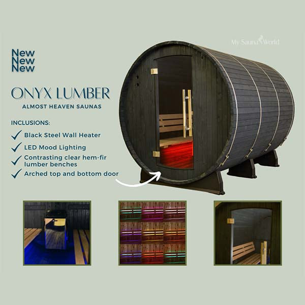 Almost Heaven Saunas Almost Heaven Huntington Canopy Barrel 6 Person Sauna