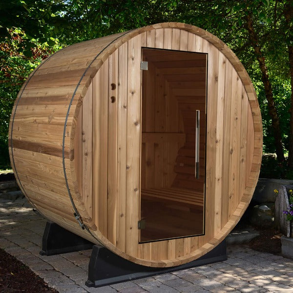 Almost Heaven Saunas and Cold Plunges Almost Heaven Salem 2 Person Outdoor Barrel Sauna Detox Package
