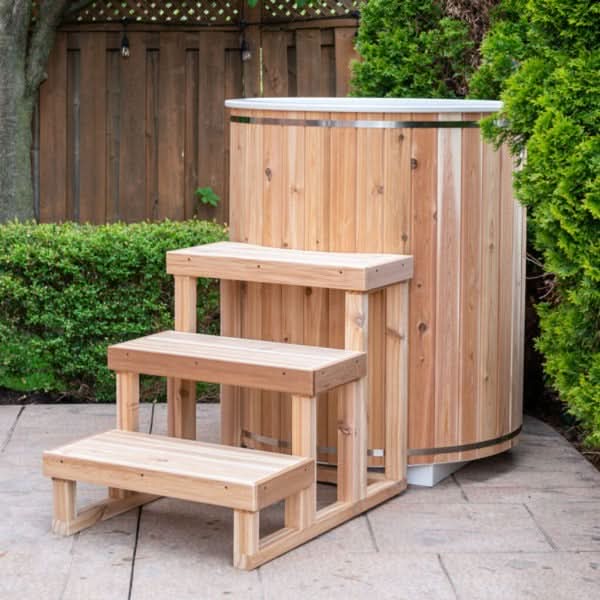 Almost Heaven Saunas and Cold Plunges Almost Heaven Pinnacle 4 Person Outdoor Barrel Sauna Detox Package