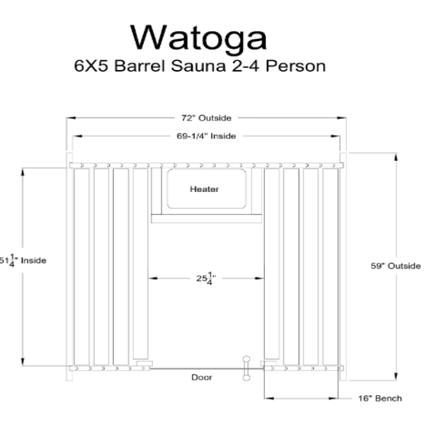 Almost Heaven Outdoor Sauna Almost Heaven Watoga 4-Person Standard Barrel Sauna