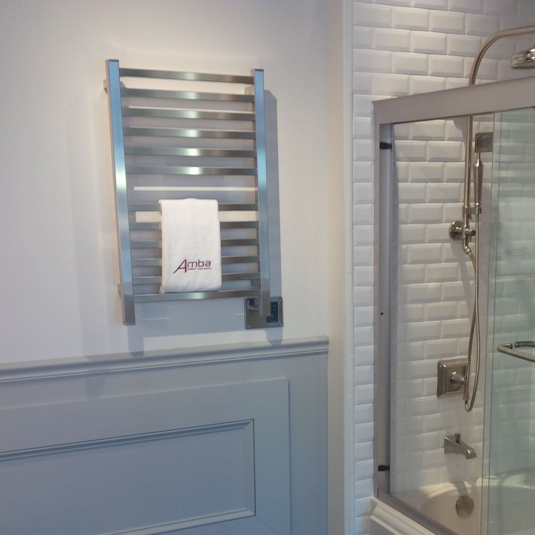 Amba Sauna Accessories Amba Quadro Q2132 12 Bar Hardwired Towel Warmer