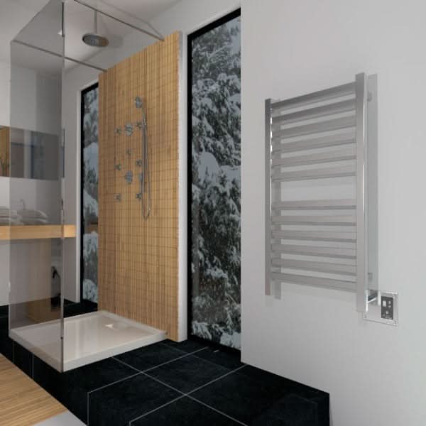 Amba Sauna Accessories Amba Quadro Q2132 12 Bar Hardwired Towel Warmer
