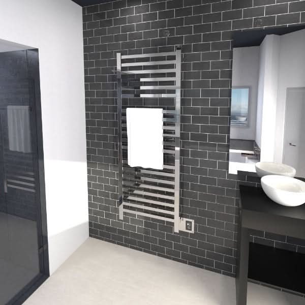 Amba Sauna Accessories Amba Quadro Q2154 20 Bar Hardwired Towel Warmer