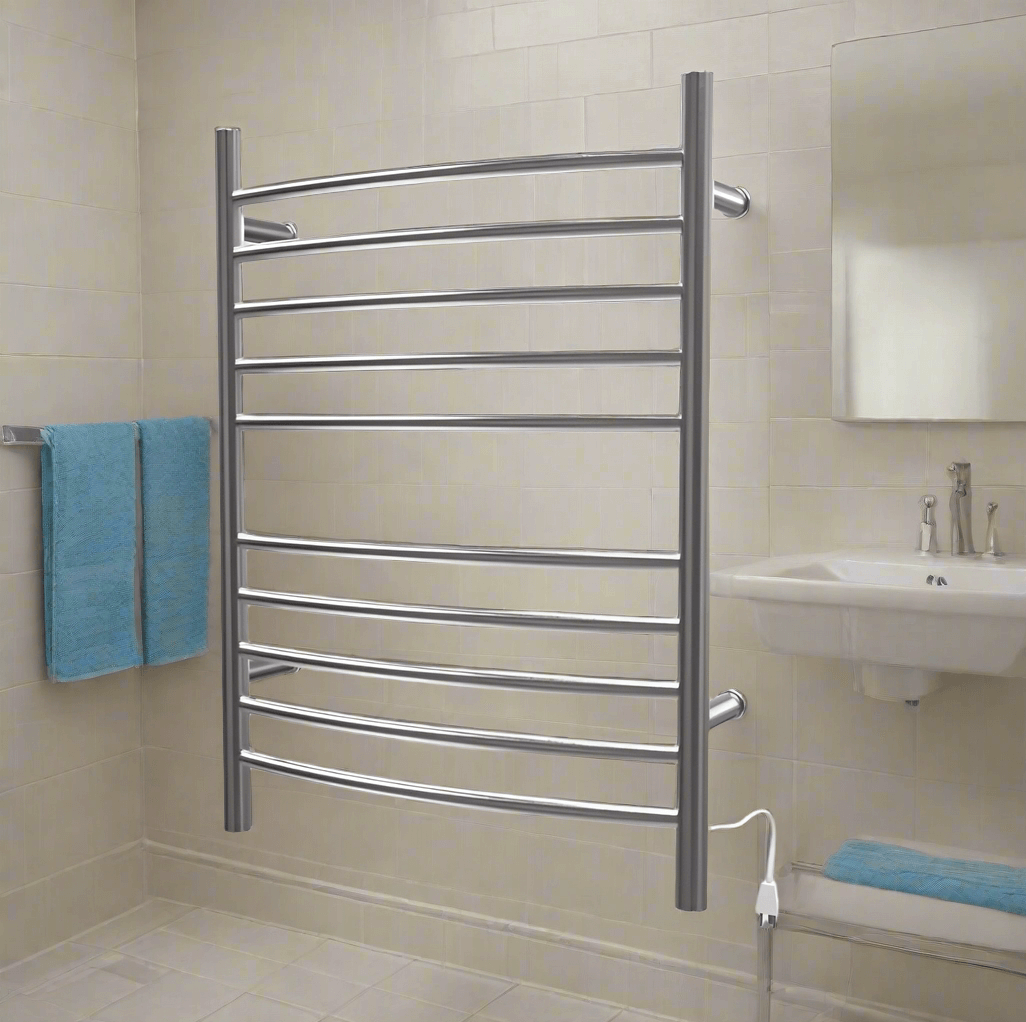 Amba Towel Racks Amba Radiant Hardwired + Plug-in Combo Curved 10 Bar Towel Warmer