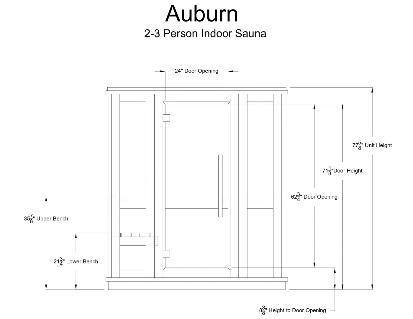 Almost Heaven Saunas Almost Heaven 2-3 Person Auburn Indoor Sauna