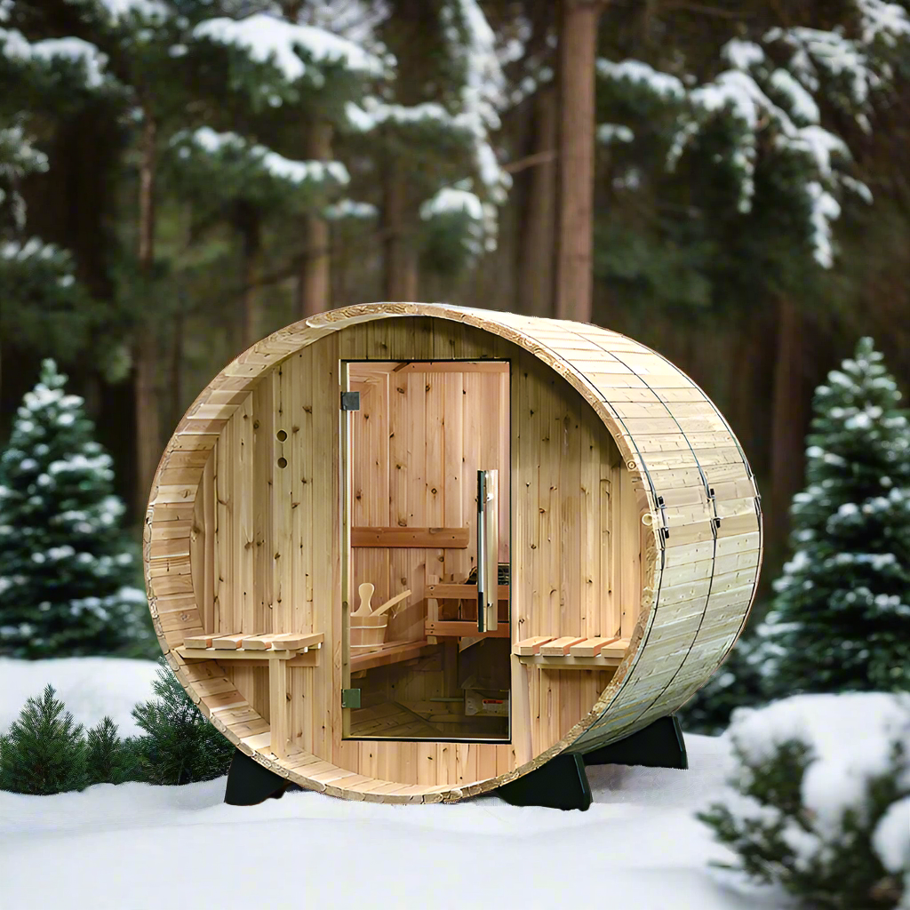 Almost Heaven Outdoor Sauna Almost Heaven Audra 2-4 Person Canopy Barrel Sauna