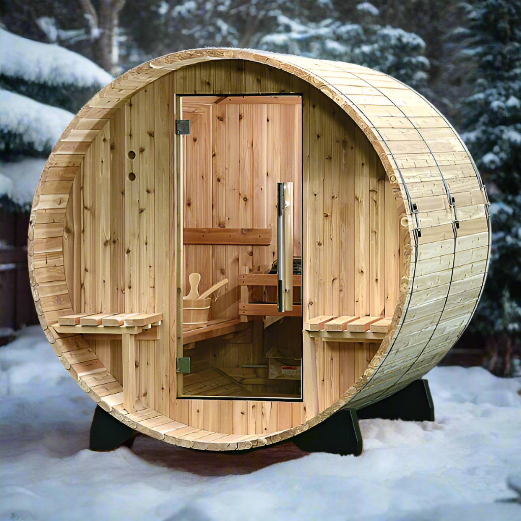 Almost Heaven Outdoor Sauna Almost Heaven Audra 2-4 Person Canopy Barrel Sauna