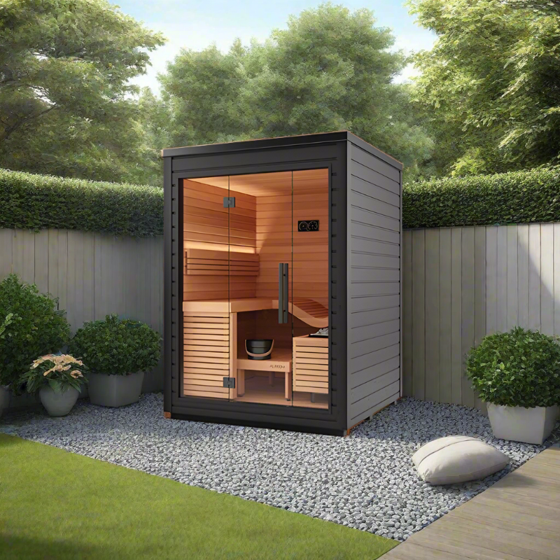 Auroom Saunas Auroom Aura 2 Person Modular Outdoor Home Sauna Kit