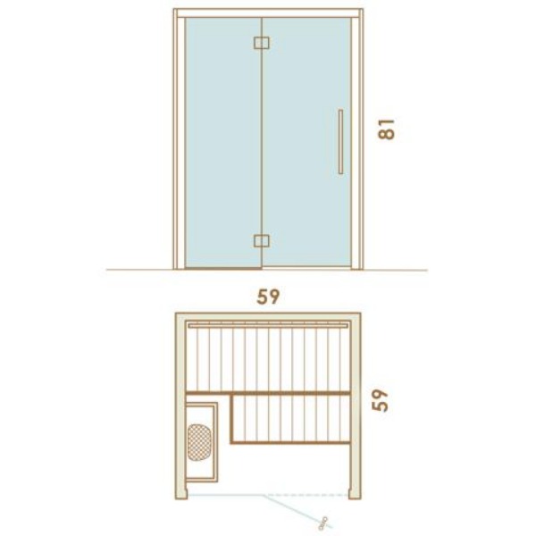 Auroom Cala Glass Cabin Sauna Kit - Aspen