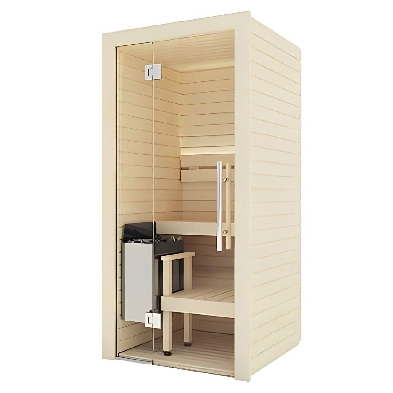 Auroom Saunas Auroom Cala Glass Mini Sauna Kit-Aspen
