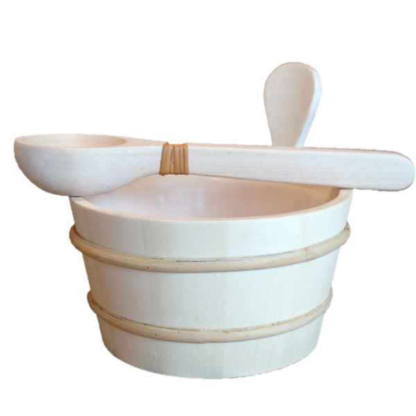 Baltic Leisure Accessories Baltic Leisure Wooden Sauna Water Bucket & Ladle Set With Liner