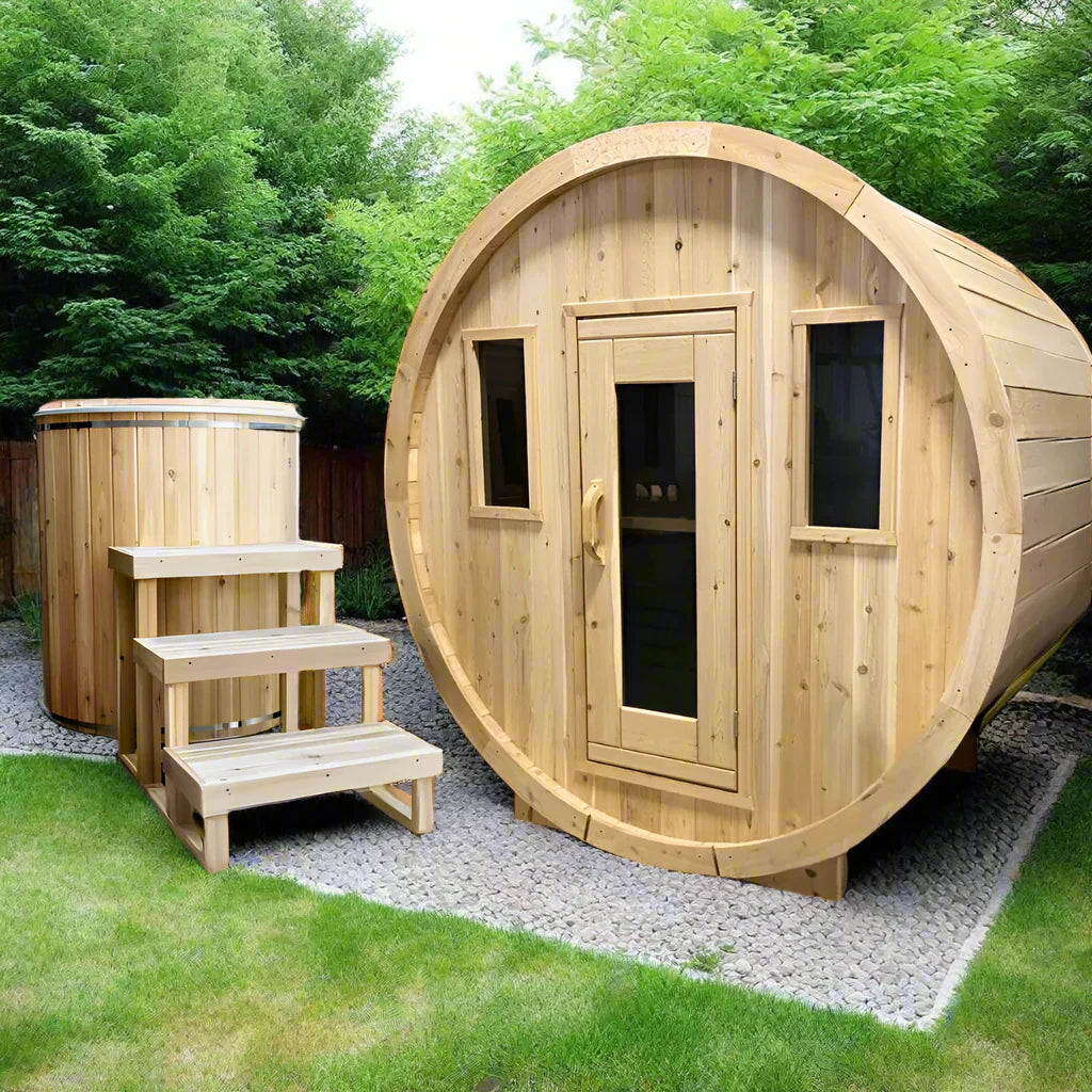 True North Saunas Saunas True North Canadian Made 2-4 Person 6' Long Outdoor Traditional Barrel Sauna