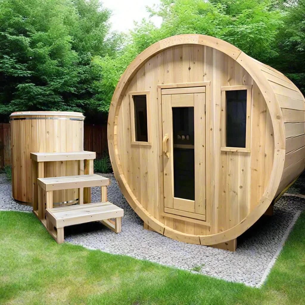 True North Saunas Saunas True North Canadian Made 4-6 Person 8' Long Outdoor Traditional Barrel Sauna