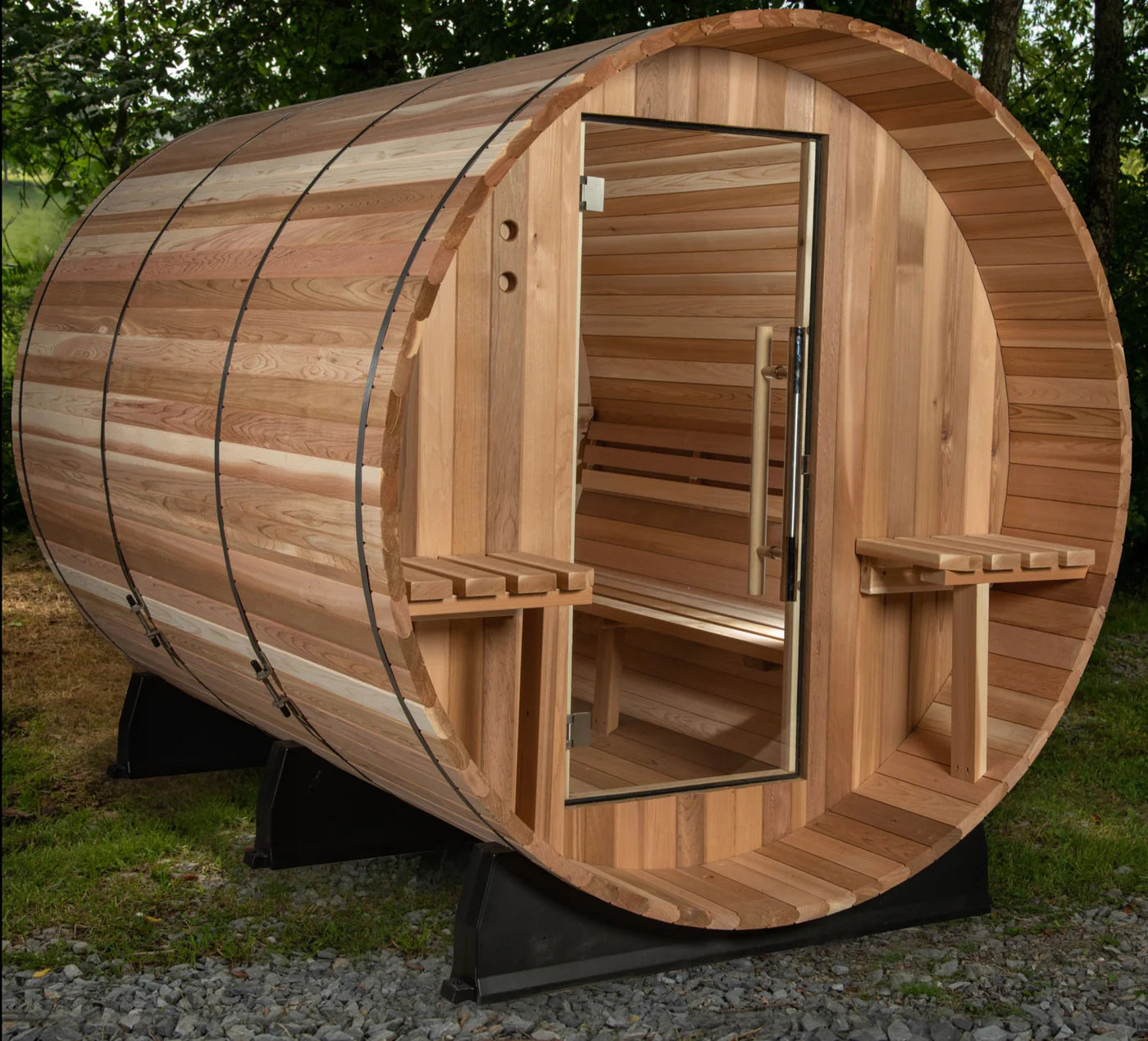 Almost Heaven Saunas Almost Heaven Huntington Canopy Barrel 6 Person Sauna