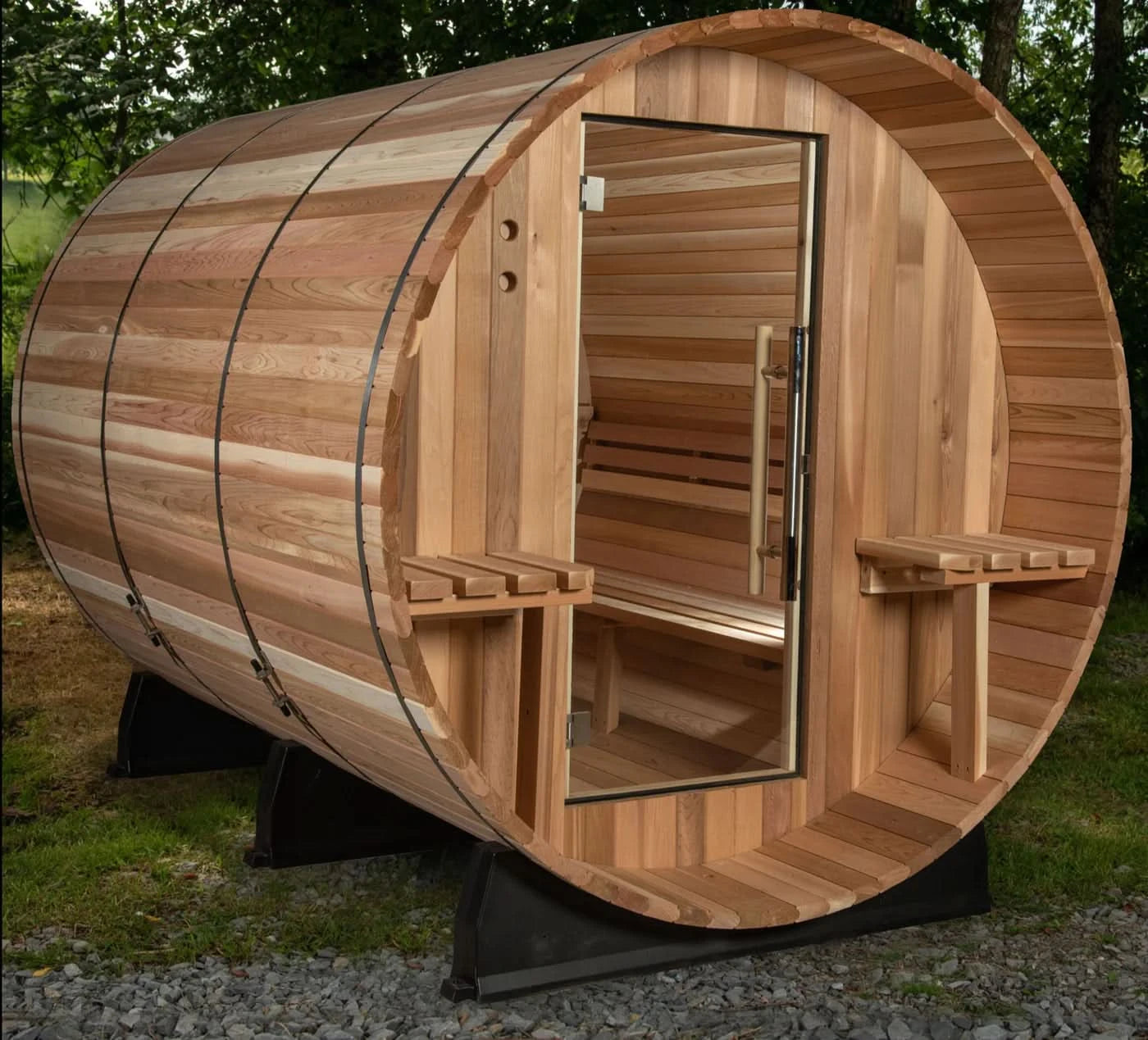 Almost Heaven Saunas Almost Heaven Huntington Canopy Barrel 6 Person Sauna