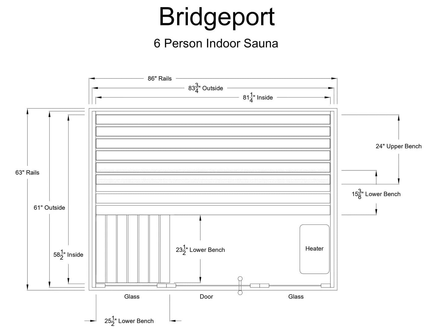 Almost Heaven Saunas Almost Heaven 6 Person Bridgeport Indoor Sauna