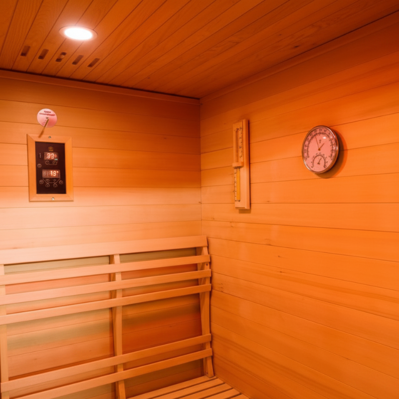Sunray Saunas Sunray Bristow 2-Person Outdoor Traditional Sauna inside view