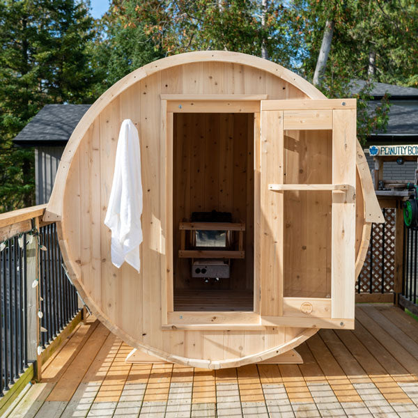 Dundalk LeisureCraft Saunas Dundalk LeisureCraft Canadian Timber Harmony 3-4 Person Barrel Sauna