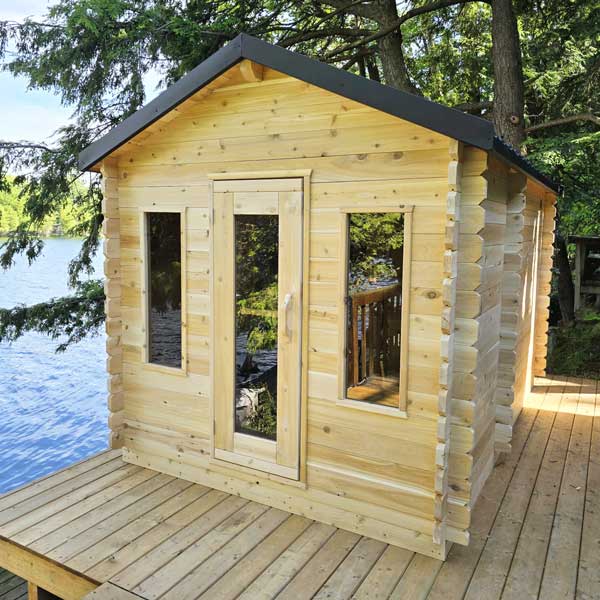 Dundalk LeisureCraft Saunas Dundalk LeisureCraft Canadian Timber Georgian 5-6 Person Cabin Sauna with Changeroom