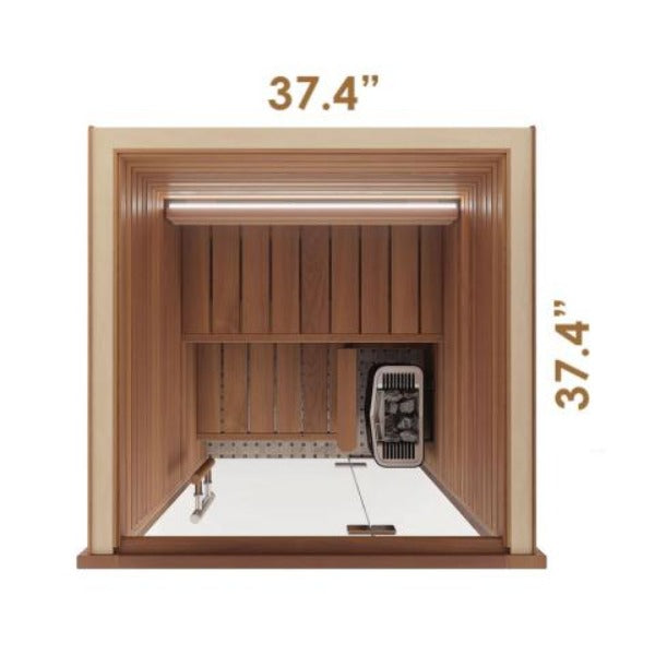Auroom Saunas Auroom Cala Glass Mini Sauna Kit -Thermo-Aspen
