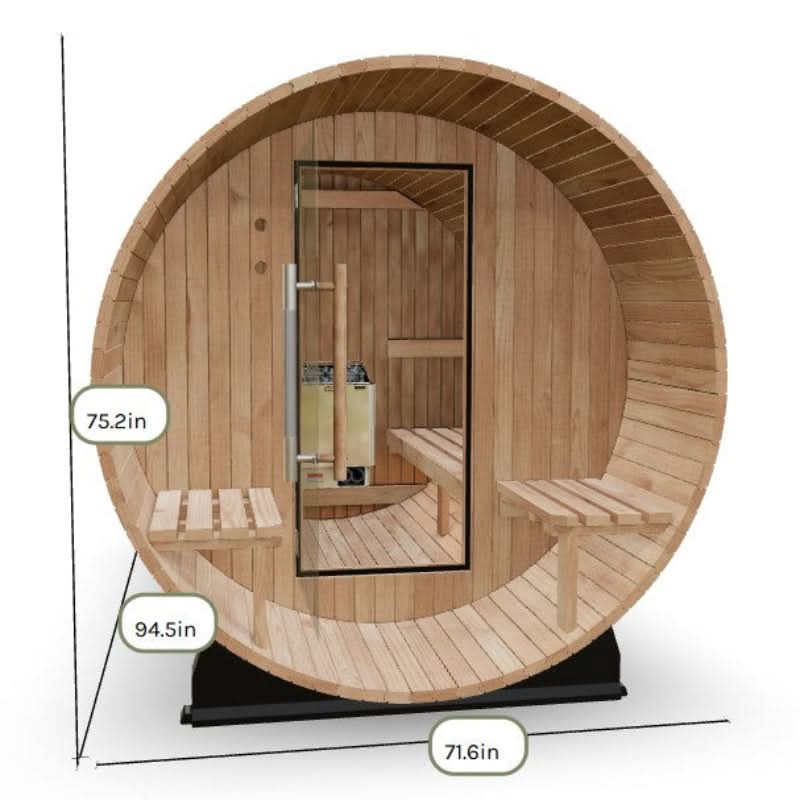Almost Heaven Saunas Almost Heaven Charleston 4 Person Canopy Barrel Sauna