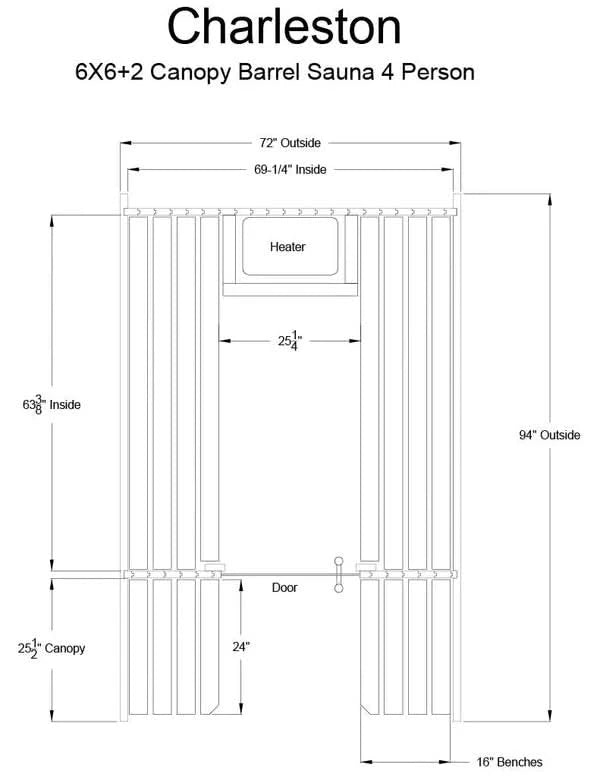 Almost Heaven Saunas Almost Heaven Charleston 4 Person Canopy Barrel Sauna