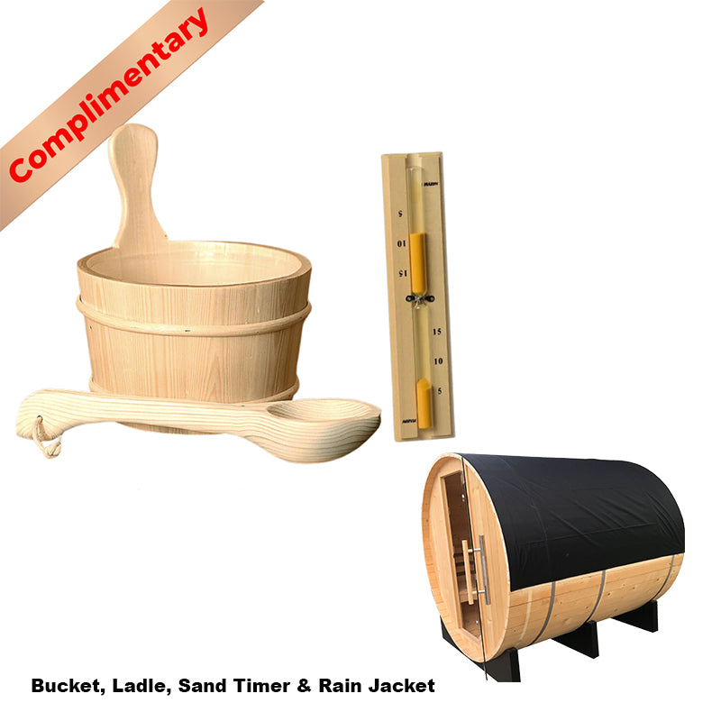Golden Designs Saunas Golden Designs St. Moritz 2 Person Outdoor Traditional Barrel Sauna (GDI-B002-01)