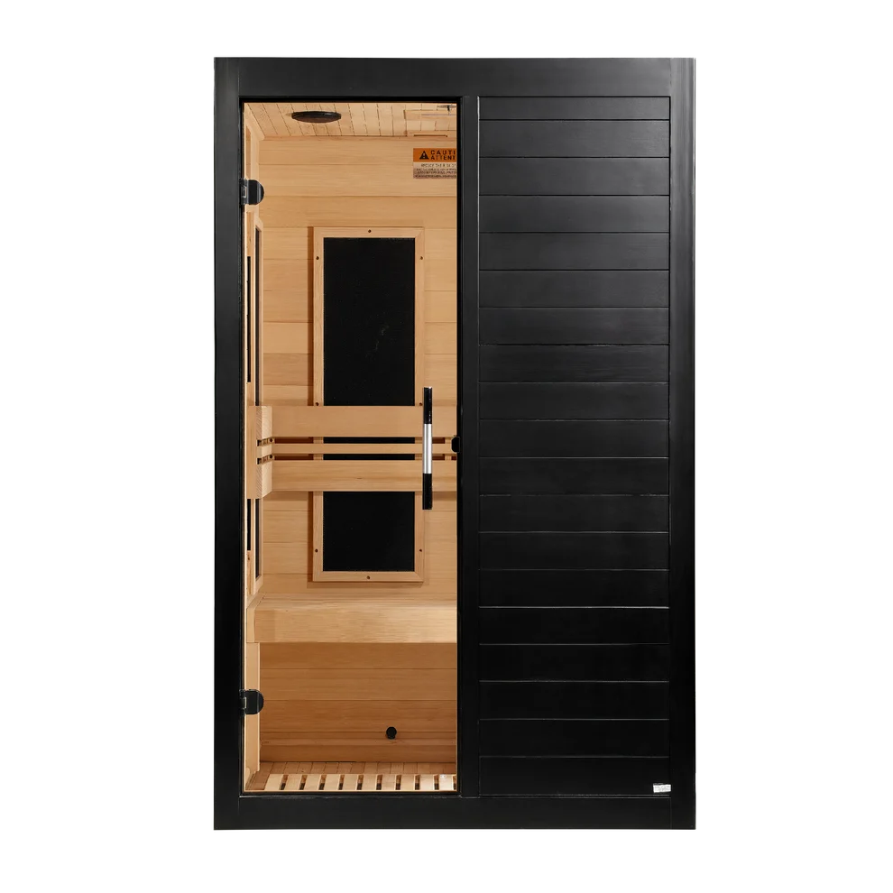 Golden Designs Saunas Golden Designs 2026 Model Dynamic "Lucca" Black Finish 2 Person Ultra Low EMF FAR IR Sauna (DYN-6215-06 Elite)