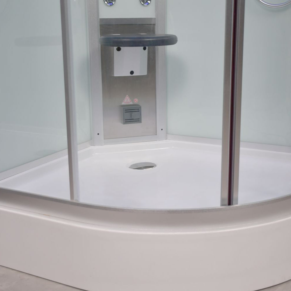 Platinum Showers Platinum DZ901A 1 Person with Dual Sliding Doors Corner Steam Shower - White