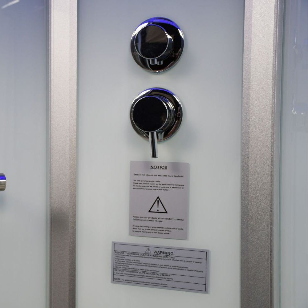 Platinum Showers Platinum DZ901A 1 Person with Dual Sliding Doors Corner Steam Shower - White